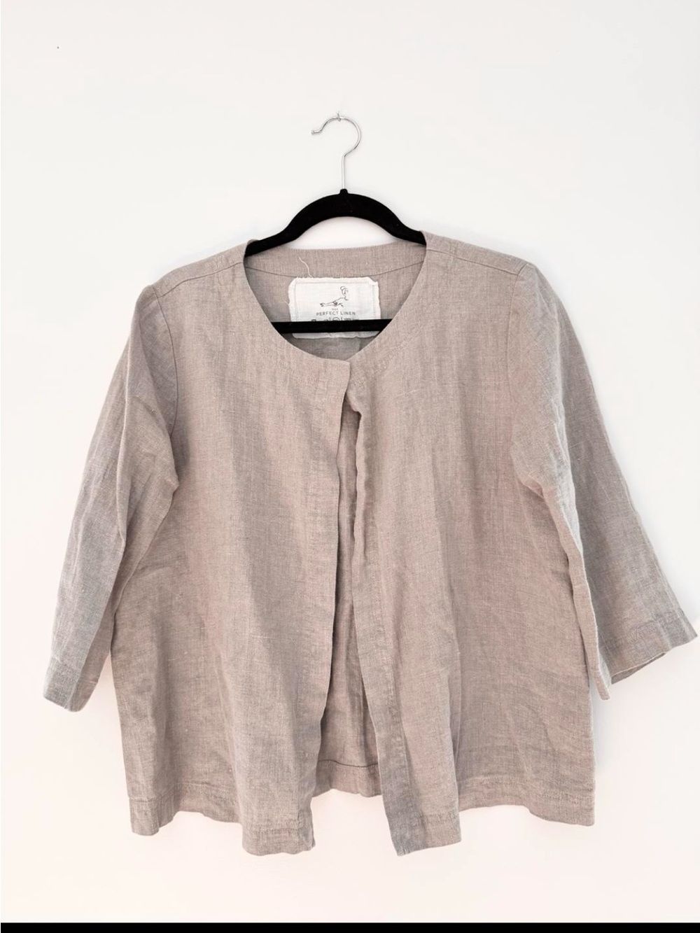 notPERFECTLINEN Neutral Linen Lindos Jacket in Light Beige M/L